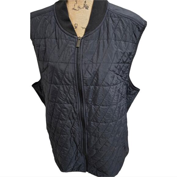 Perry Ellis Cozy Black Quilted Vest Mens‎ Size 2XLT - Picture 2 of 7